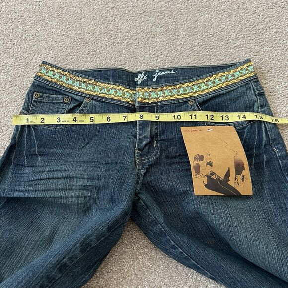 Vintage Y2K Dfx Jeans Sequin Belt Wrap Around Low Rise Wide Leg 5 - Picture 6 of 8